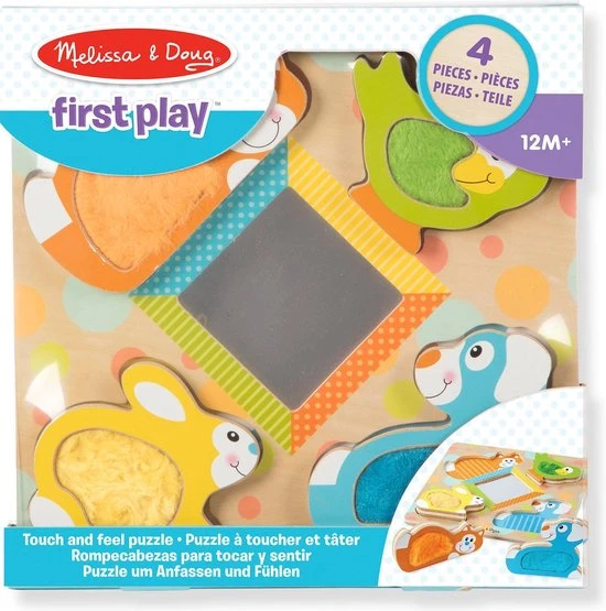 Melissa & Doug First Play Touch & Feel Houten Kiekeboe Dierenpuzzel Met Spiegel 3 Melissa & Doug First Play Touch & Feel Houten Kiekeboe Dierenpuzzel Met Spiegel - Afbeelding 3