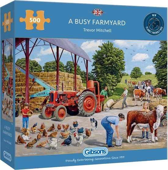 Gibsons Legpuzzel A Busy Farmyard - Trevor Mitchell (500 Stukjes) 1 Gibsons Legpuzzel A Busy Farmyard - Trevor Mitchell (500 Stukjes)