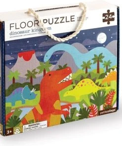 Petit Collage Wild&Wolf Vloerpuzzel Dinosaurussen 24 Stuks - Vanaf 3 Jaar