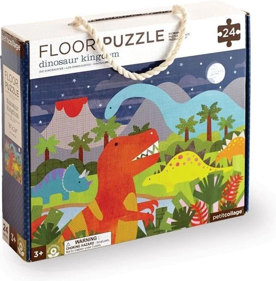Petit Collage Wild&Wolf Vloerpuzzel Dinosaurussen 24 Stuks - Vanaf 3 Jaar 1 Petit Collage Wild&Wolf Vloerpuzzel Dinosaurussen 24 Stuks - Vanaf 3 Jaar
