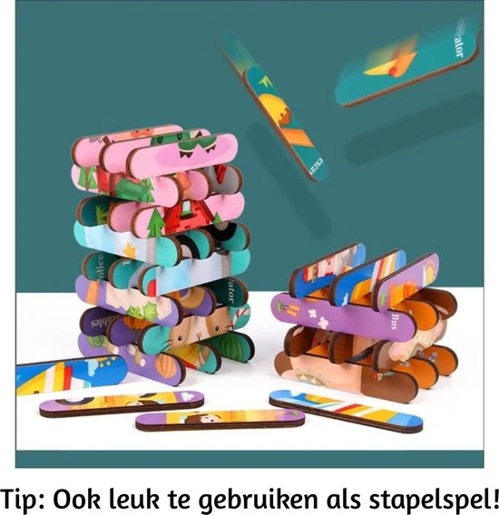 Van Theo Houten Puzzel - Dubbelzijdige Kinderpuzzels - Set 2-in-1 - Montessori Speelgoed - Set Jungle Dieren En Boerderij 3 Van Theo Houten Puzzel - Dubbelzijdige Kinderpuzzels - Set 2-in-1 - Montessori Speelgoed - Set Jungle Dieren En Boerderij - Afbeelding 3