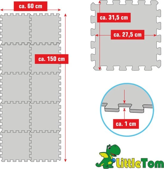 LittleTom 10 Delige Puzzelmat Voor Baby's En Kinderen - 30x30 Puzzel Speelmat EVA Kruipmat 6 LittleTom 10 Delige Puzzelmat Voor Baby's En Kinderen - 30x30 Puzzel Speelmat EVA Kruipmat - Afbeelding 6