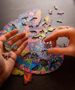 UNIDRAGON Houten Puzzel Dier - Regenboogkleurige Kameleon - 202 Stukjes - Medium 26x33 Cm -Goedkope puzzels winkel 550x578 10