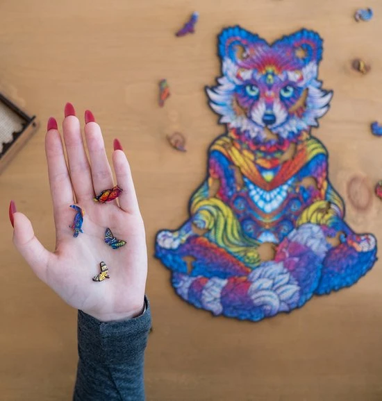 UNIDRAGON Houten Puzzel Dier - Uitstralende Wasbeer - 196 Stukjes - Medium 24x32 Cm 10 UNIDRAGON Houten Puzzel Dier - Uitstralende Wasbeer - 196 Stukjes - Medium 24x32 Cm - Afbeelding 10