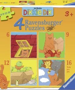 Ravensburger Dikkie Dik - Vier Puzzels (6+9 12+16 Stukjes)