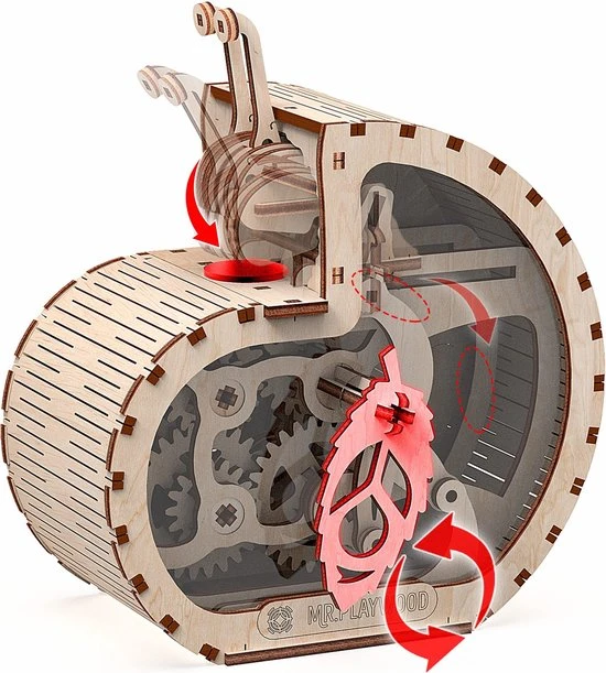 Mr. Playwood Modelbouwpakket Snail Moneybox 18,6 Cm Hout 81-delig 2 Mr. Playwood Modelbouwpakket Snail Moneybox 18,6 Cm Hout 81-delig - Afbeelding 2