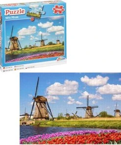 Grafix Puzzel 1000 Stukjes Volwassenen | Thema Nederland, Windmolen | Afmeting 50 X 70 CM | Legpuzzel