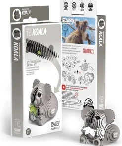 Eugy 3d-puzzel Koala 6 X 5 Cm Karton Grijs 32-delig -Goedkope puzzels winkel 550x664