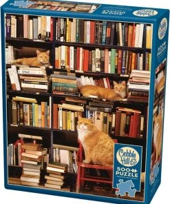 Cobble Hill Legpuzzel 500 Stukjes Bookstore Cats
