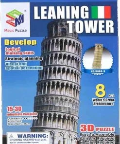 Jonotoys Puzzel 3d Leaning Tower 8 Stukjes Bruin