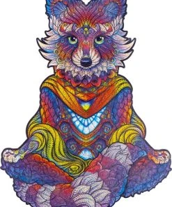 UNIDRAGON Houten Puzzel Dier - Uitstralende Wasbeer - 281 Stukjes - King Size 30x40 Cm