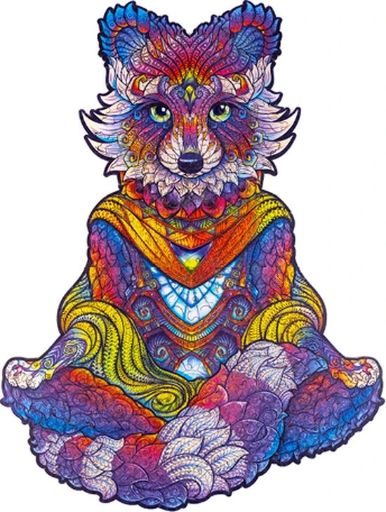 UNIDRAGON Houten Puzzel Dier - Uitstralende Wasbeer - 196 Stukjes - Medium 24x32 Cm 3 UNIDRAGON Houten Puzzel Dier - Uitstralende Wasbeer - 196 Stukjes - Medium 24x32 Cm - Afbeelding 3