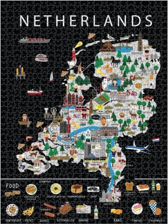 Puzzel Van Nederland | 1000 Stukjes | 68x48 Cm | Familiepuzzel | Jigsaw | Legpuzzel | Maison Maps 4 Puzzel Van Nederland | 1000 Stukjes | 68x48 Cm | Familiepuzzel | Jigsaw | Legpuzzel | Maison Maps - Afbeelding 4