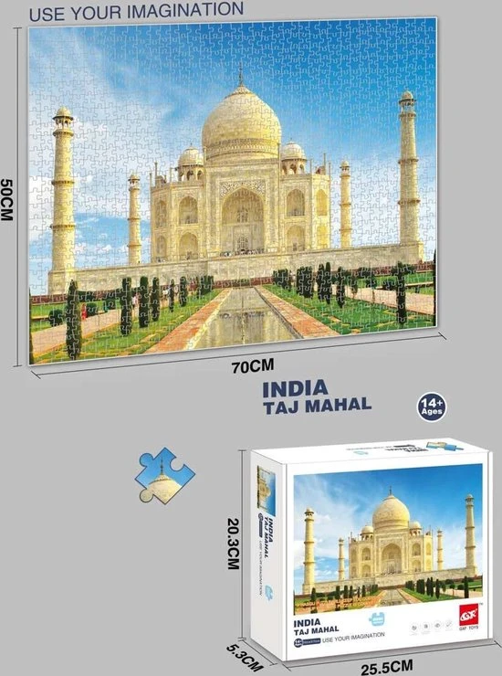Happy Puzzle Taj Mahal Puzzel Volwassenen 1000 Stukjes - Legpuzzels Puzzle Kinderen - Jigsaw Puzzels Creative - Speelgoed Hobby Voor Volwassenen - 50*70 Cm 10 Happy Puzzle Taj Mahal Puzzel Volwassenen 1000 Stukjes - Legpuzzels Puzzle Kinderen - Jigsaw Puzzels Creative - Speelgoed Hobby Voor Volwassenen - 50*70 Cm - Afbeelding 10