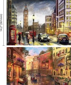 St Helens Home And Garden 2 In 1 Legpuzzel - 2 X 500 Stukjes - London & Venice - 36,1 X 48,8 Cm - Londen & Venetie Puzzel -Goedkope puzzels winkel 550x770 1