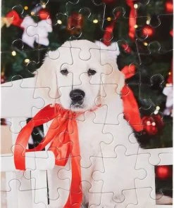 Merkloos Mini Kerstpuzzel - Groen / Multicolor - Karton - 15 X 21 Cm - Set Van 2 - 35 Stukjes - Assorti - Puzzel - Speelgoed - Cadeau
