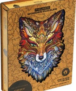 UNIDRAGON Houten Puzzel Dier - Vurige Vos - 308 Stukjes - King Size 27x40 Cm -Goedkope puzzels winkel 550x776