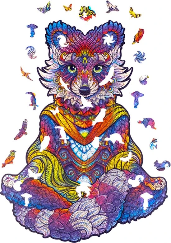 UNIDRAGON Houten Puzzel Dier - Uitstralende Wasbeer - 196 Stukjes - Medium 24x32 Cm 5 UNIDRAGON Houten Puzzel Dier - Uitstralende Wasbeer - 196 Stukjes - Medium 24x32 Cm - Afbeelding 5