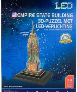 Evora Empire State Building 3D-puzzel Met Led-verlichting