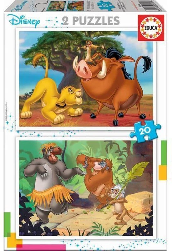 Disney Leeuwenkoning En Jungleboek Educa 18103 2 X 20 Stukjes 3 Disney Leeuwenkoning En Jungleboek Educa 18103 2 X 20 Stukjes - Afbeelding 3