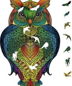 Eureka 2D RainboWooden Houten Legpuzzel Uil - 137 Stukjes -Goedkope puzzels winkel 550x803 2