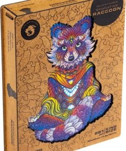 UNIDRAGON Houten Puzzel Dier - Uitstralende Wasbeer - 281 Stukjes - King Size 30x40 Cm -Goedkope puzzels winkel 550x803