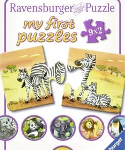 Ravensburger Schattige Dierenfamilies - 9x2 Stukjes - Kinderpuzzel