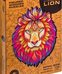 UNIDRAGON Houten Puzzel Dier - Mysterieuze Leeuw - 700 Stukjes - Royal Size 42x54 Cm -Goedkope puzzels winkel 550x831 1