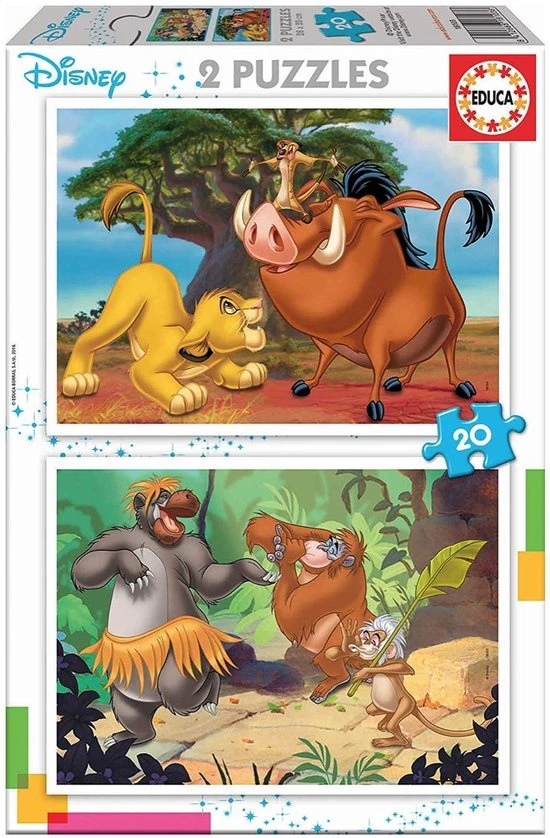 Disney Leeuwenkoning En Jungleboek Educa 18103 2 X 20 Stukjes 1 Disney Leeuwenkoning En Jungleboek Educa 18103 2 X 20 Stukjes